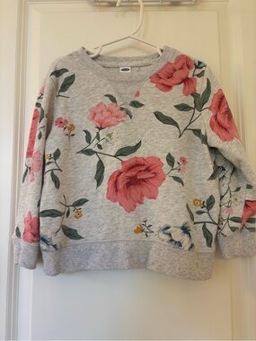 Floral Print Crewneck Sweatshirt